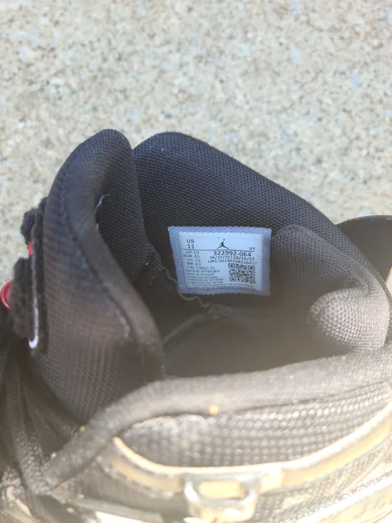 Nike Air Jordan 6 Rings Black Red Size 11 Retro Basketball Sneakers - Picture 3 of 7